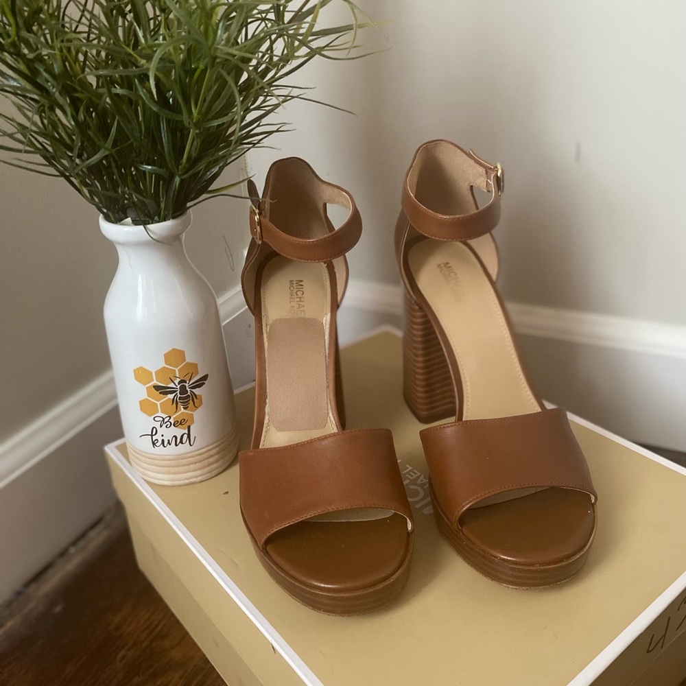 Brand new Michael Kors ankle strap heeled sandals